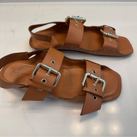 Free People Blossom Buckle Leather Sandals - Picture 2 of 3